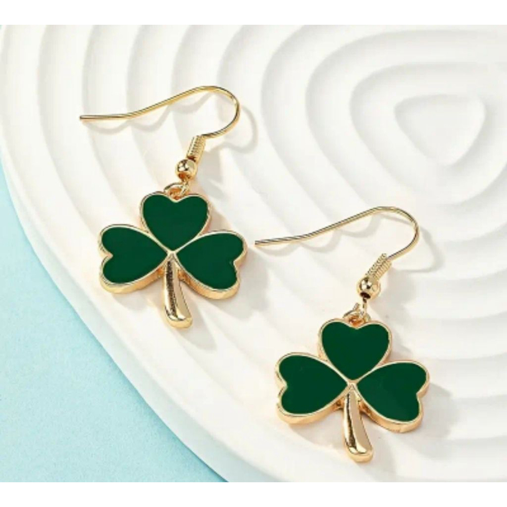 Women's Earrings Green Clover